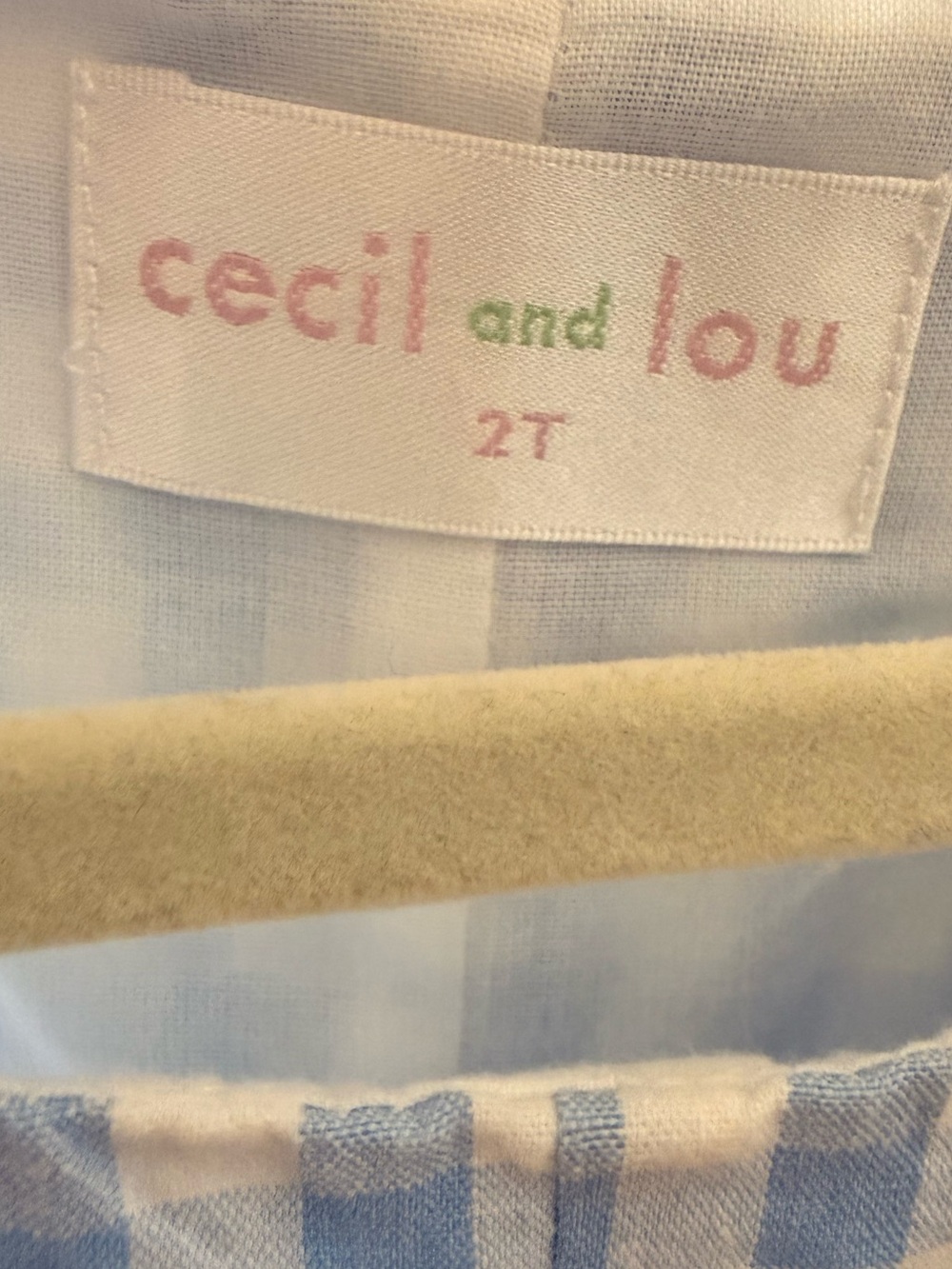 Cecil and Lou Seersucker Gingham Jon Jon Size 2T - Picture 7 of 8